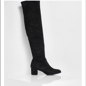 Black thigh high boots